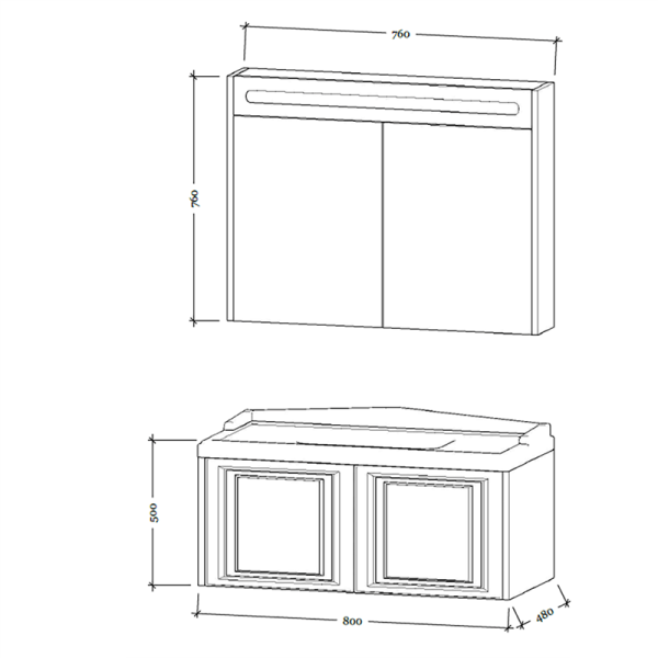 Bagnora Fiona 80 cm Mdf Banyo Dolabı Gri