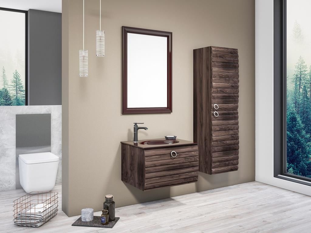 Orka Anzer 60 cm Ceviz Banyo Dolabı
