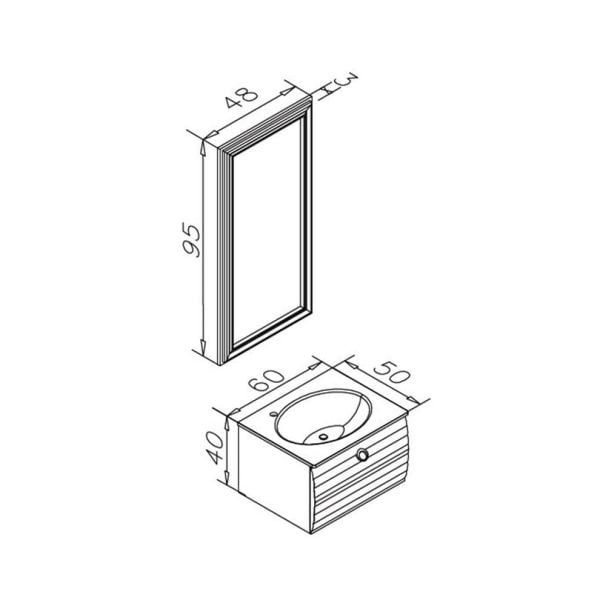 Orka Anzer 60 cm Ceviz Banyo Dolabı
