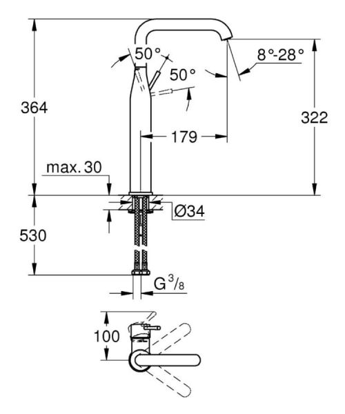 Grohe Essence New Yüksek Tip Lavabo Bataryası