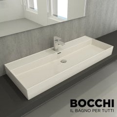 BOCCHİ Milano Lavabo 120 cm Parlak Bisküvi