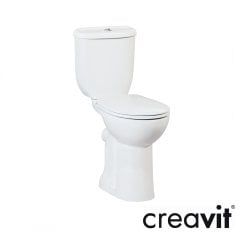 CREAVİT Bedensel Engelli Arkadan Çıkışlı Klozet, Bedensel Engelli Rezervuar, Çınar Duroplast Yavaş Kapak