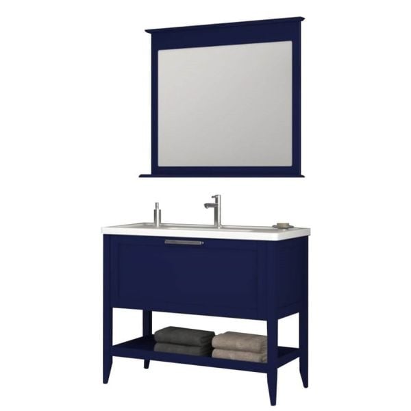 Orka Bastle 80 cm Lacivert Banyo Dolabı
