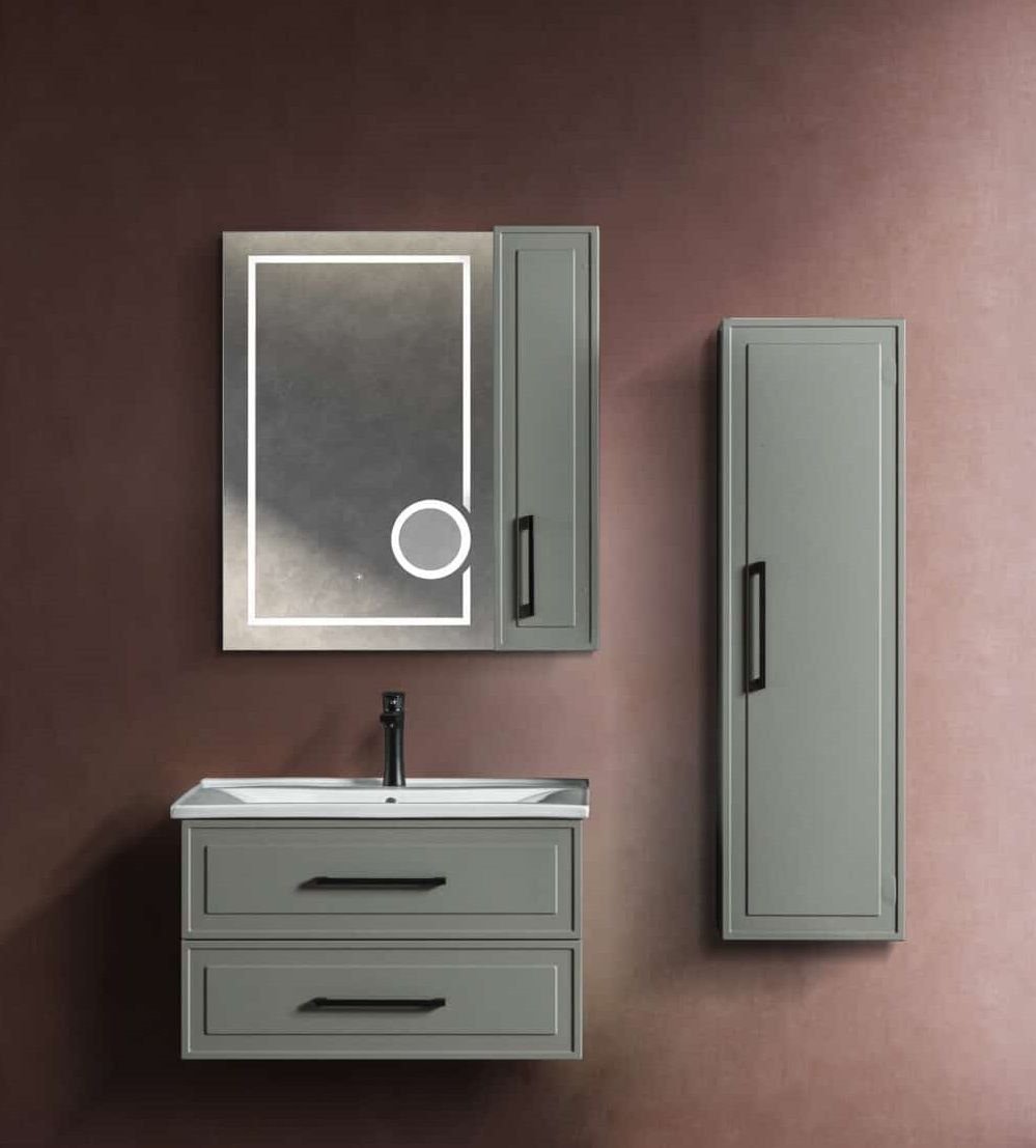 Bagnora Tudor 80 cm Gri Banyo Dolabı