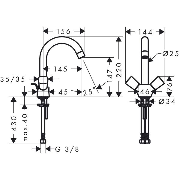 Hansgrohe Logis Volanlı Lavabo Bataryası