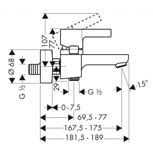Hansgrohe Metris S Banyo Bataryası