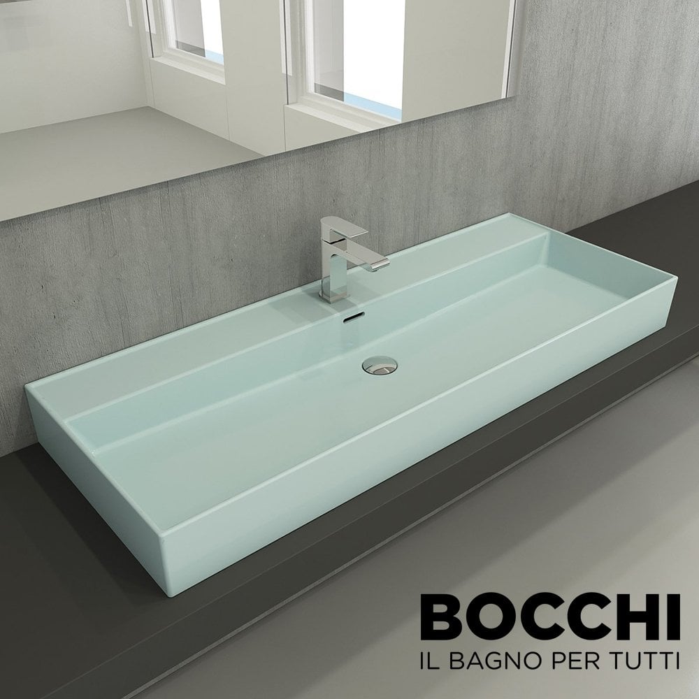 BOCCHİ Milano Lavabo 120 cm Mat Buz Mavisi