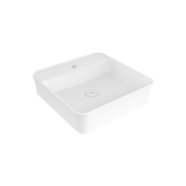 BOCCHI Sottile Slim Line Kare Lavabo 45 cm, Mat Beyaz
