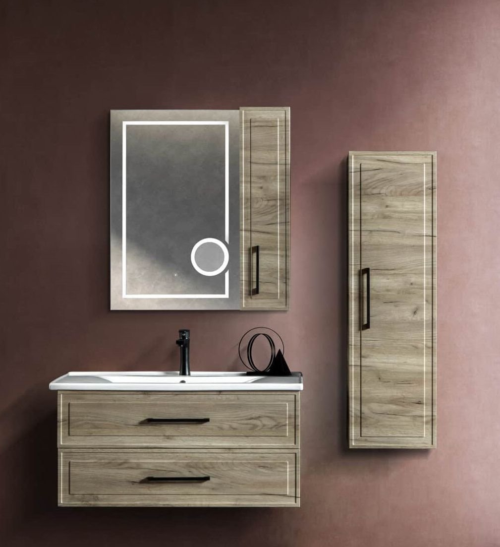 Bagnora Tudor 100 cm Ahşap Banyo Dolabı