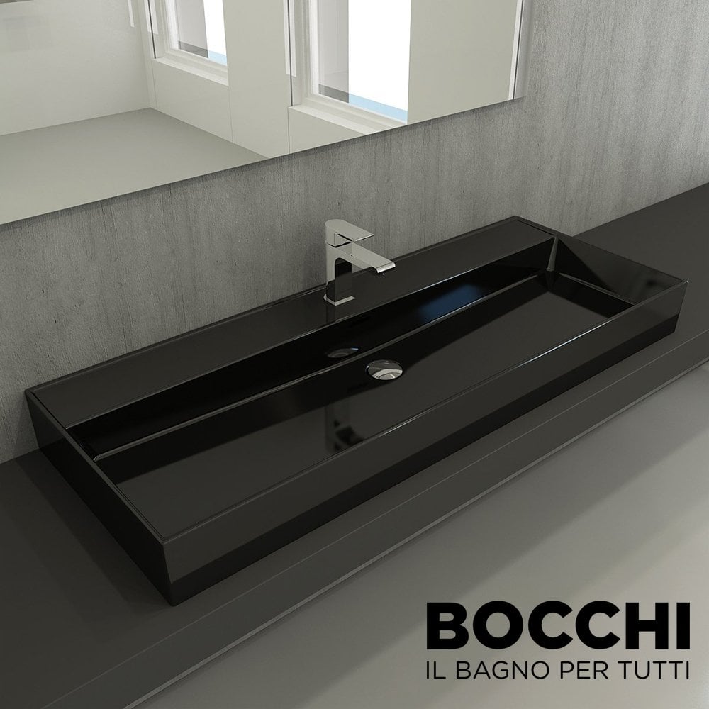 BOCCHİ Milano Lavabo 120 cm Parlak Siyah