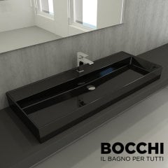 BOCCHİ Milano Lavabo 120 cm Parlak Siyah