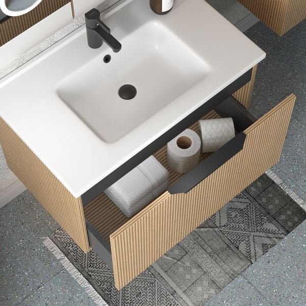 Shower  Arno 75 cm Arno/Siyah Banyo Dolabı