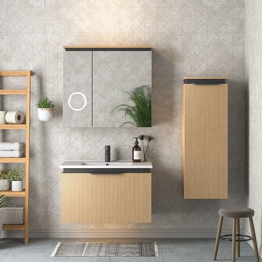 Shower  Arno 75 cm Arno/Siyah Banyo Dolabı