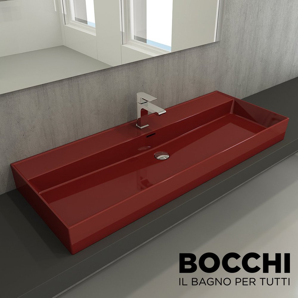 BOCCHİ Milano Lavabo 120 cm Parlak Kırmızı