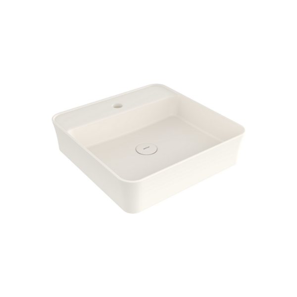 BOCCHI Sottile Slim Line Kare Lavabo 45 cm, Parlak Bisküvi