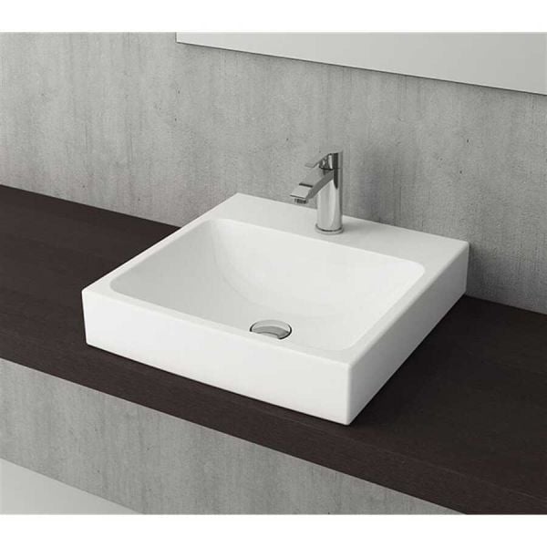 BOCCHI Scala Arch Tezgah Üstü Lavabo, 48 cm Parlak Beyaz