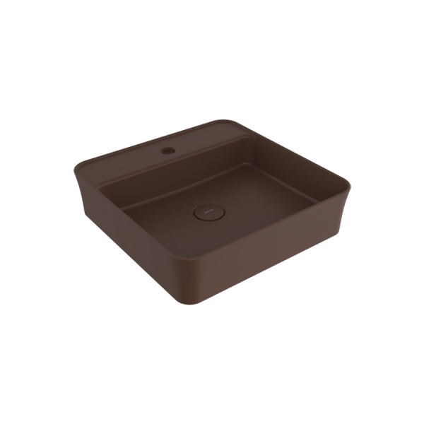 BOCCHI Sottile Slim Line Kare Lavabo 45 cm, Mat Kahve