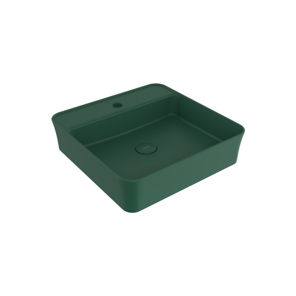 BOCCHI Sottile Slim Line Kare Lavabo 45 cm, Mat Yeşil