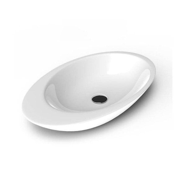 Lucco Gocce 74 cm Tezgah Üstü Lavabo Parlak Beyaz