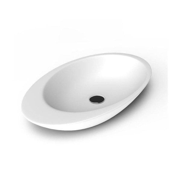 Lucco Gocce 74 cm Tezgah Üstü Lavabo Mat Beyaz