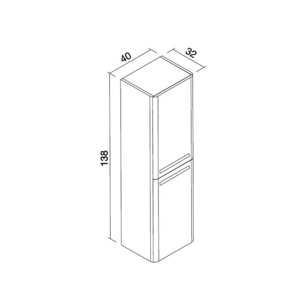 Orka Rose 80 cm Parlak Kaşmir Banyo Dolabı