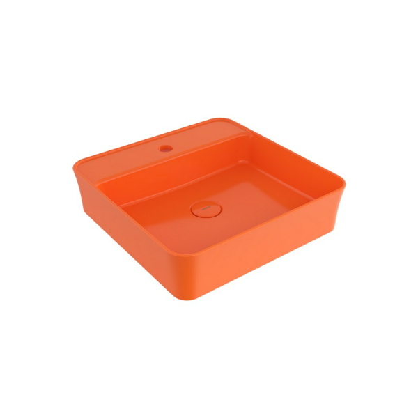 BOCCHI Sottile Slim Line Kare Lavabo 45 cm, Parlak Turuncu