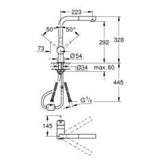 Grohe Minta Eviye Bataryası L Çıkış Ucu
