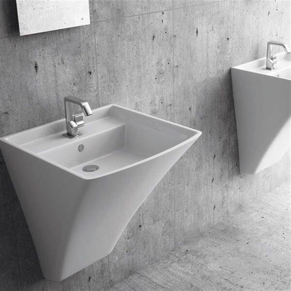 Lucco Loop 50 cm Monoblok Lavabo, Parlak Beyaz