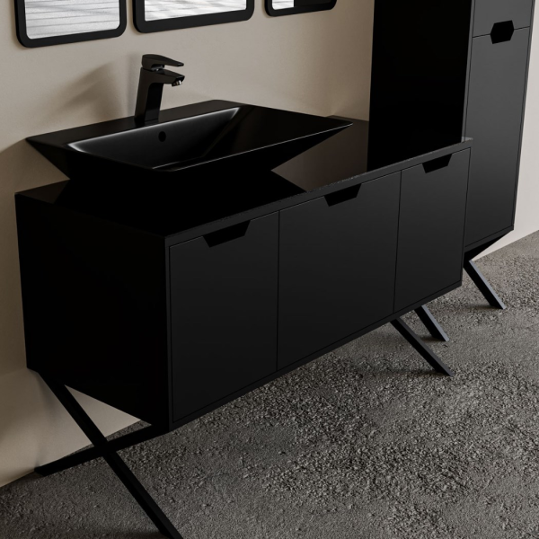 Belinza Swan 80 cm Banyo Dolabı Siyah