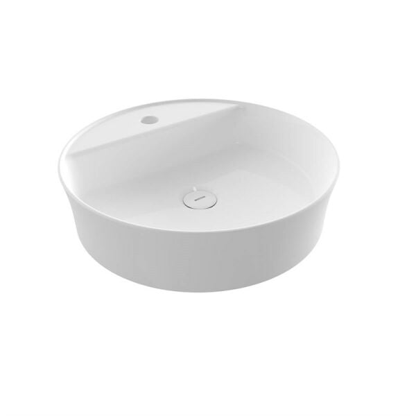 BOCCHI Sottile Slim Line Yuvarlak Lavabo 45 cm, Parlak Beyaz