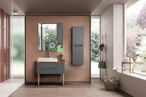 Bagnora Hera 60 cm Banyo Dolabı Antrasit Ahşap boy dolabı istemiyorum