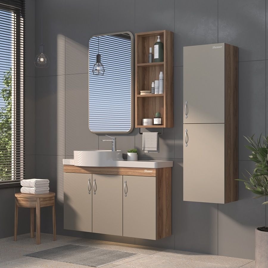 Shower  Özgün 100 cm Hazar-Sahra Banyo Dolabı