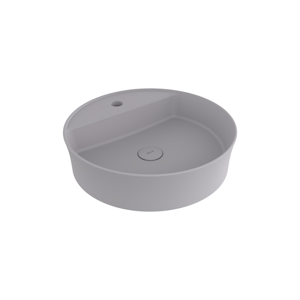 BOCCHI Sottile Slim Line Yuvarlak Lavabo 45 cm, Mat Gri