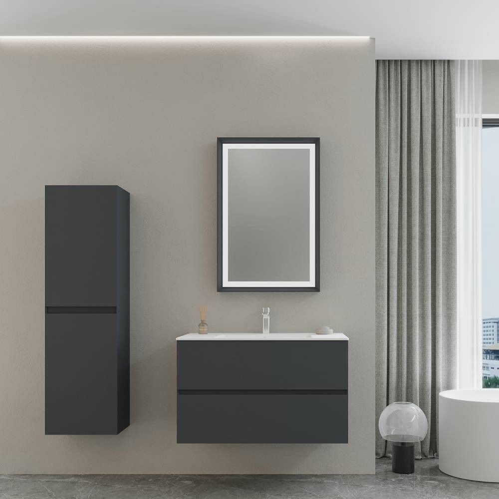 Orka Nest 90 cm Antrasit Banyo Dolabı