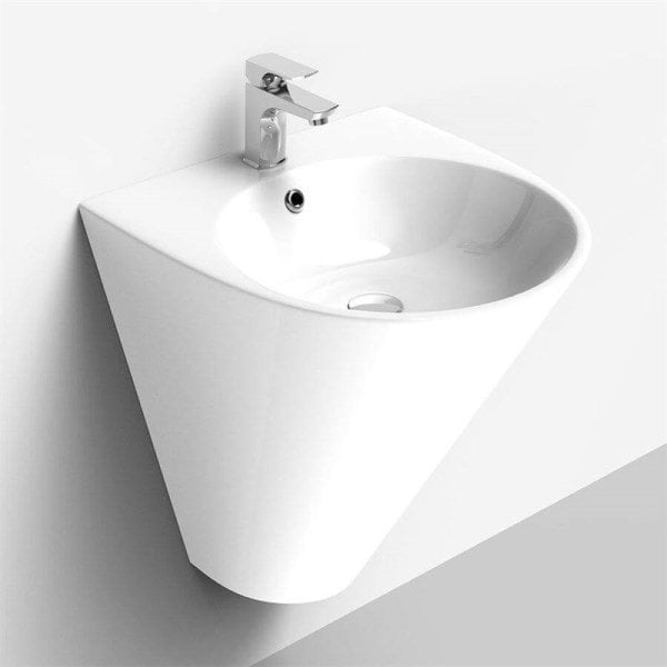 Lucco Garcia 48 cm Monoblok Lavabo, Parlak Beyaz