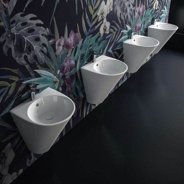 Lucco Garcia 48 cm Monoblok Lavabo, Parlak Beyaz
