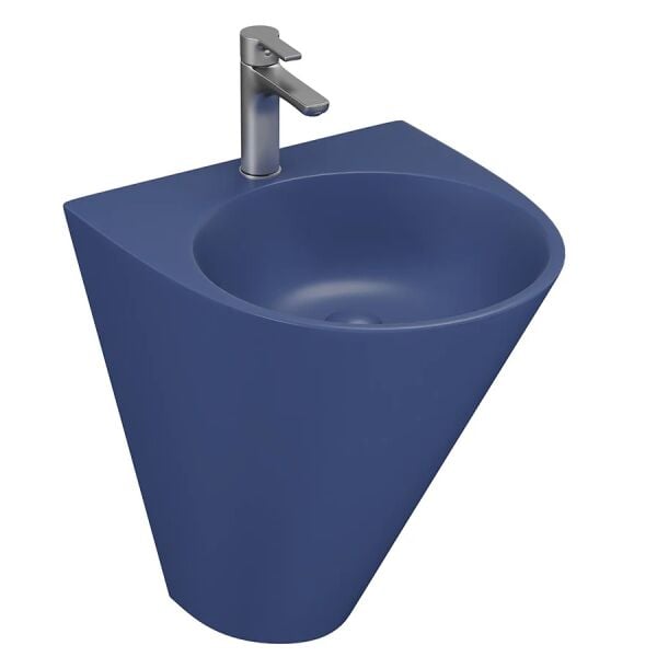 Lucco Garcia 48 cm Monoblok Lavabo, Mat Petrol Mavi