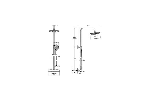Vitra AquaHeat Bliss 240 2F Duş Kolonu ve Termostatik Duş Bataryası Sistemi, Altın