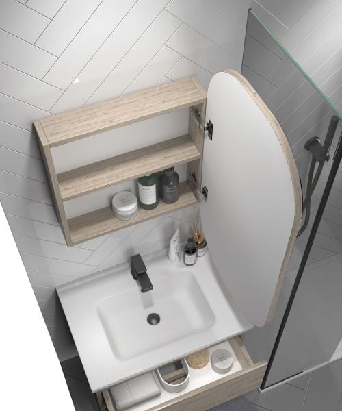 Shower  İdol 65 cm Rustik Meşe Banyo Dolabı