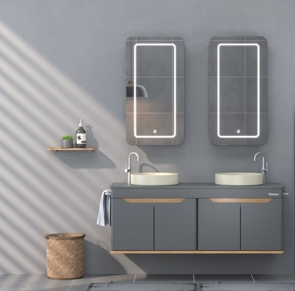 Shower  Edra 130 cm Antrasit-Legnano Banyo Dolabı
