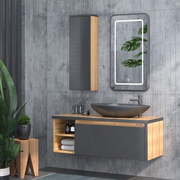 Shower Luna 120 cm Legnona-Siyah Banyo Dolabı