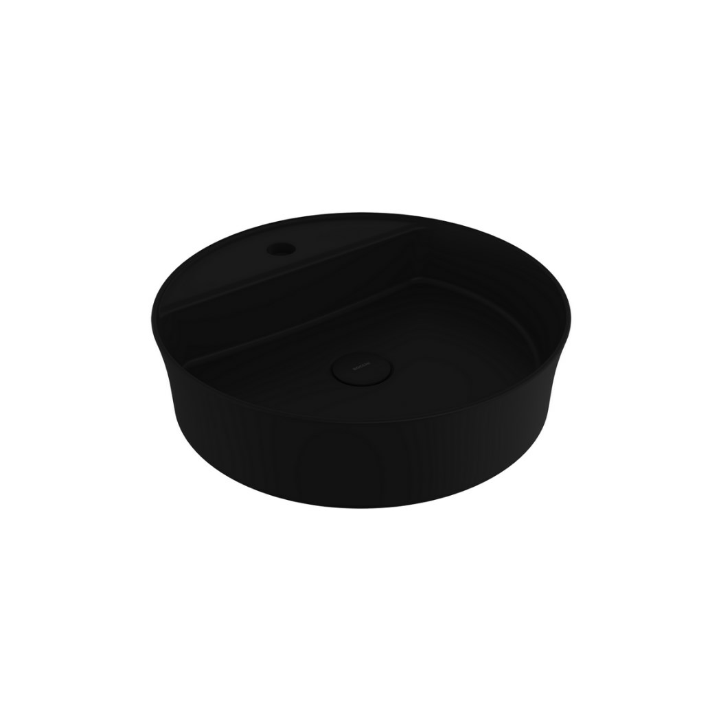 BOCCHI Sottile Slim Line Yuvarlak Lavabo 45 cm, Mat Siyah