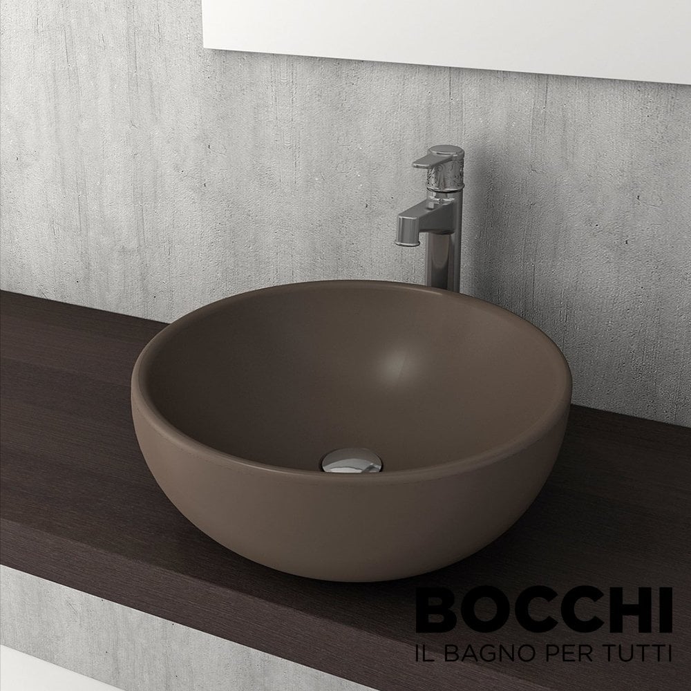 BOCCHI Venezia Çanak Lavabo, 45 cm, Mat Kahve