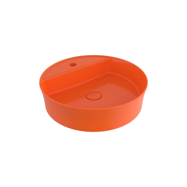 BOCCHI Sottile Slim Line Yuvarlak Lavabo 45 cm, Parlak Turuncu