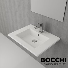 BOCCHI Milano Etajerli Lavabo 60 cm Parlak Beyaz