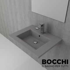 BOCCHI Milano Etajerli Lavabo 60 cm Mat Gri
