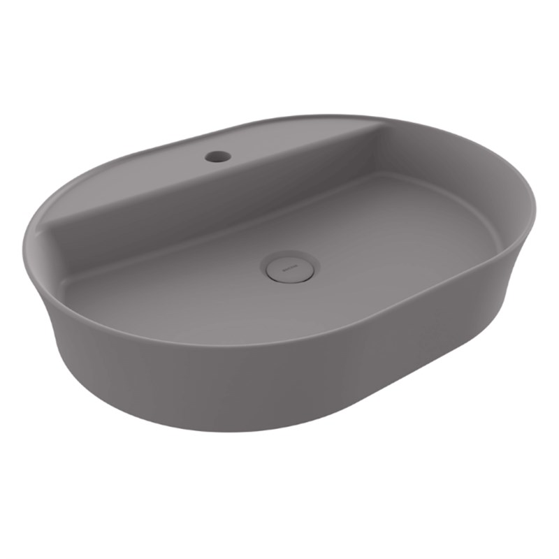 BOCCHI Sottile Slim Line Oval Lavabo 60 cm, Mat Gri