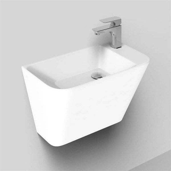 Lucco Primo 50 cm Mini Monoblok Lavabo, Parlak Beyaz
