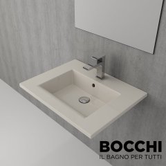 BOCCHI Milano Etajerli Lavabo 60 cm Parlak Bisküvi