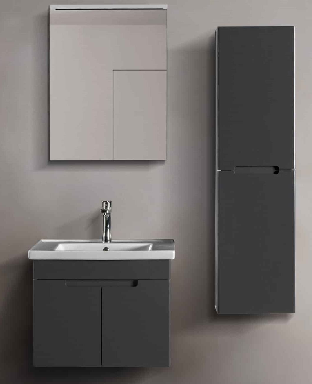 Bagnora Savana 65 cm Mdf Banyo Dolabı Antrasit Beyaz